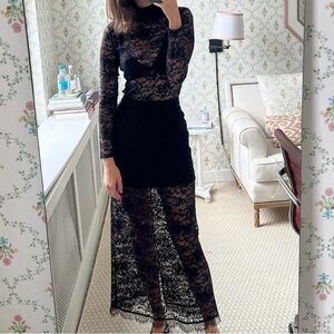 Hill House Home Pia Skirt Elegant Black Lace Skirt